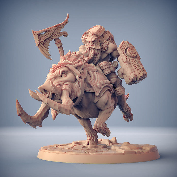 Gino on Wulf-Hog | Dwarven Oathbreakers | Fantasy D&D Miniature | Artisan Guild