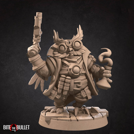 Artificer A | Owlfolk | Fantasy Miniature | Bite the Bullet