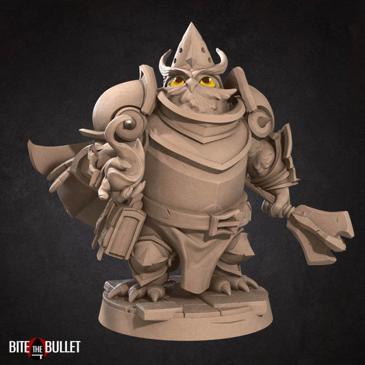 Cleric B | Owlfolk | Fantasy Miniature | Bite the Bullet