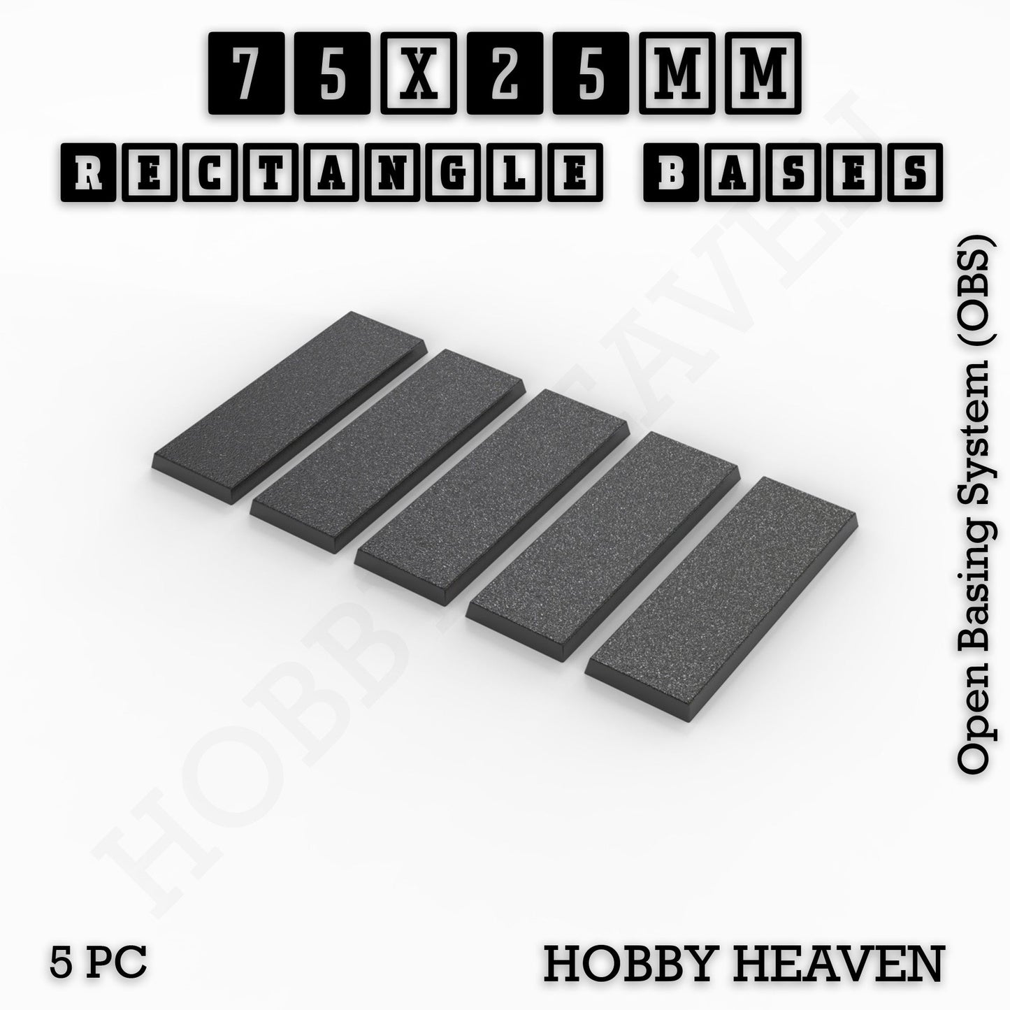 Rectangle Bases Range Sizes - 20x15mm to 75x25mm Small Sizes 3d Print Full Range Tabletop Games