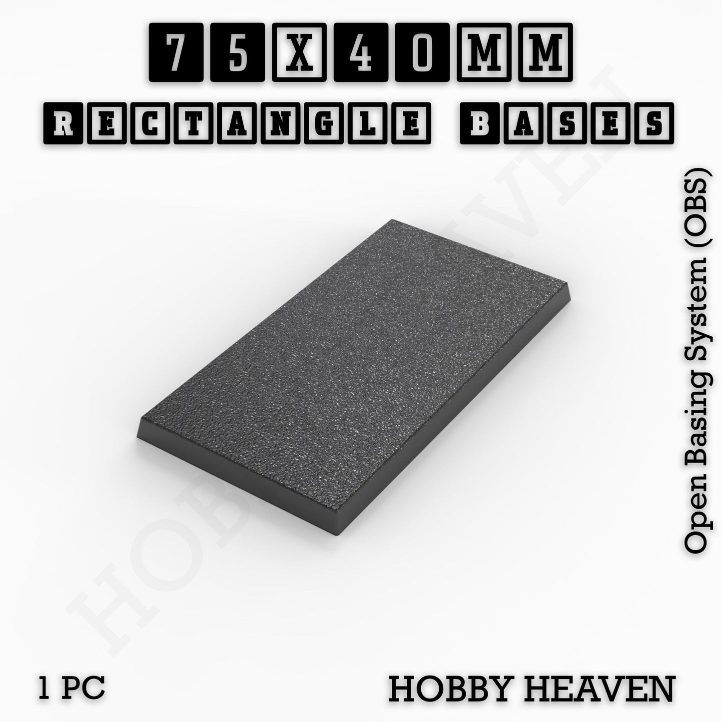 Rectangle Bases Range Sizes - 75x30mm to 125x40mm Medium Sizes 3d Print Full Range Tabletop Games