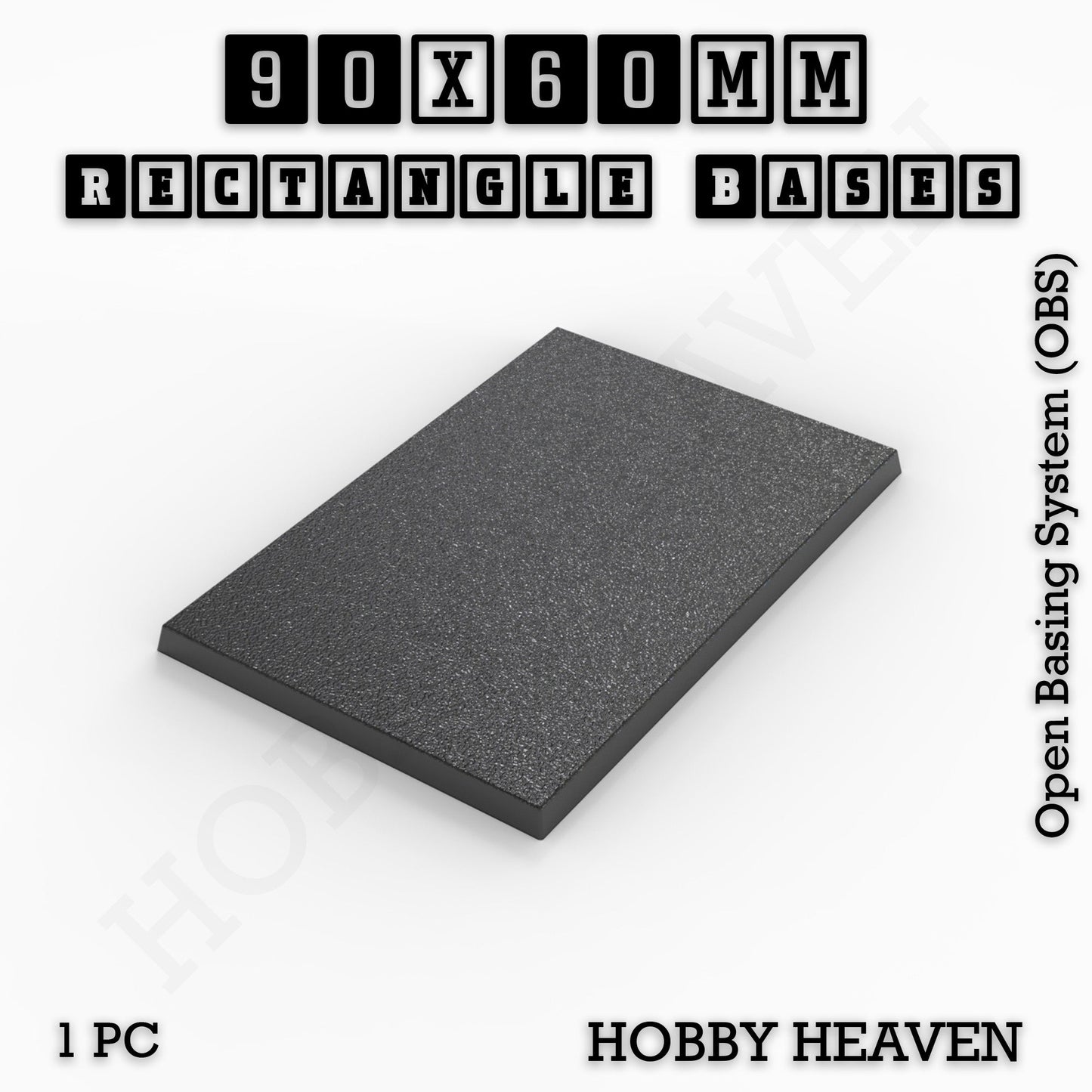 Rectangle Bases Range Sizes - 75x30mm to 125x40mm Medium Sizes 3d Print Full Range Tabletop Games