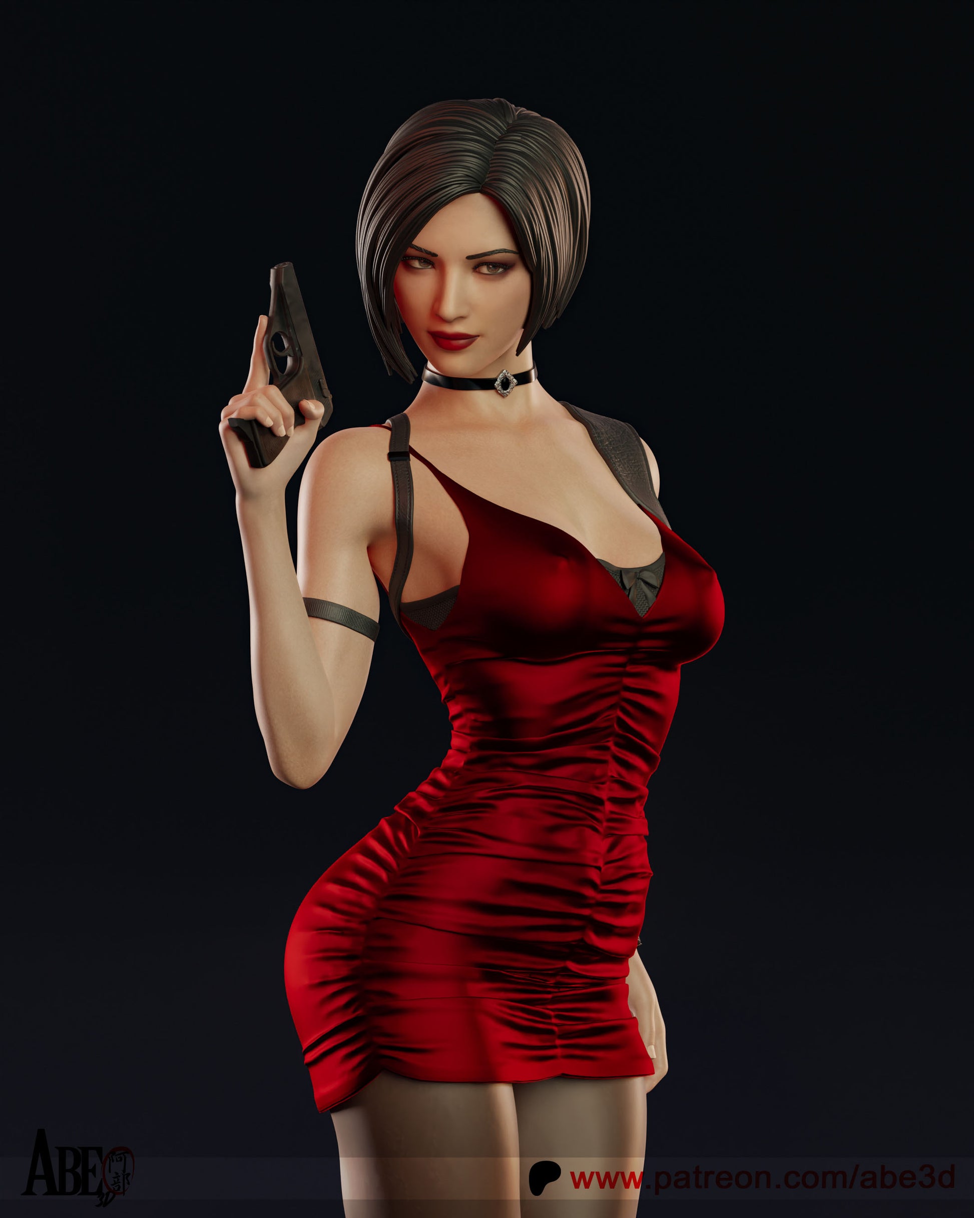 Ada Wong from Resident Evil 3D printed model statue in a sexy pose