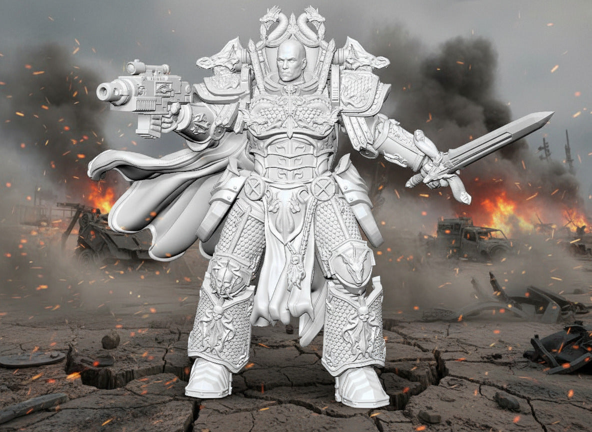 Alpharius or Omegon, posing, Alpha Legion Primarch