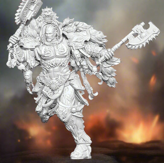 Angron, primarch of the world eaters legion attacking