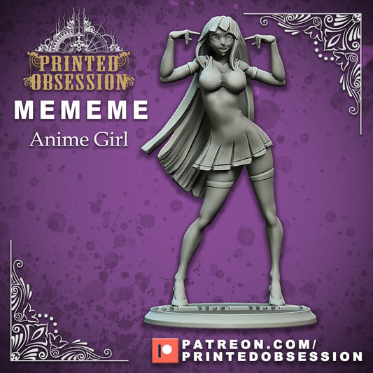 Anime Girl MEMEME | Pin-Up | Printed Obsession