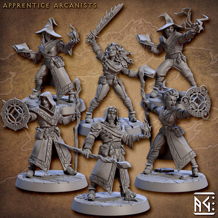 Apprentice Arcanist Miniatures | Arcanist Guild | Fantasy D&D Miniature | Artisan Guild