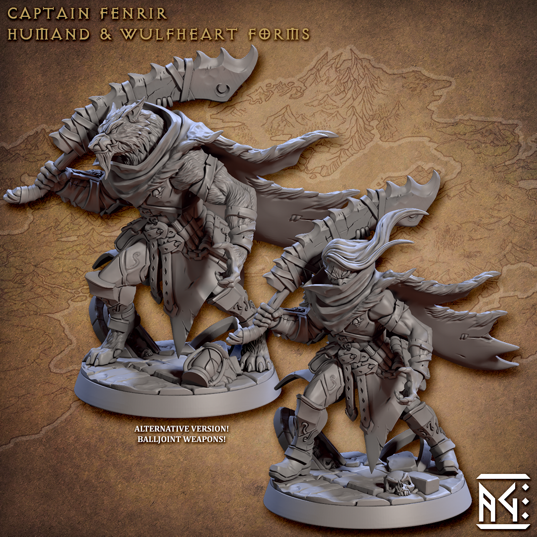 Captain Fenrir | Requiem Demon Hunters | Fantasy D&D Miniature | Artisan Guild