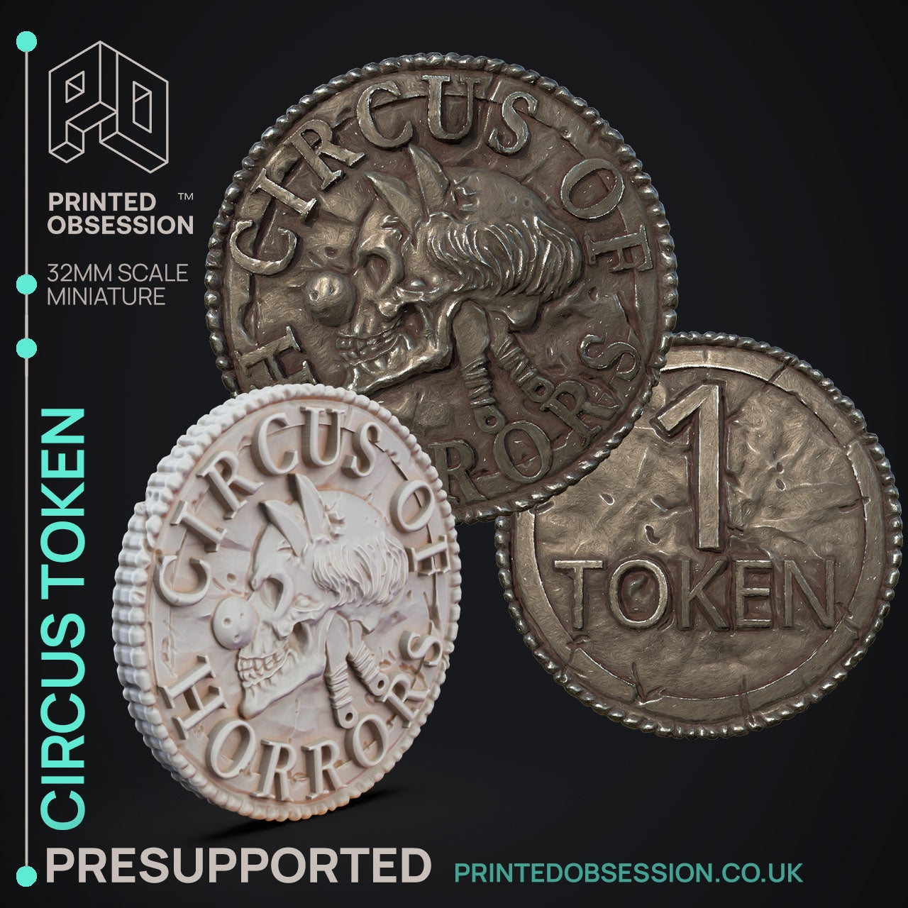 Circus Token | Circus of Horrors | Fantasy Miniature | Printed Obsession