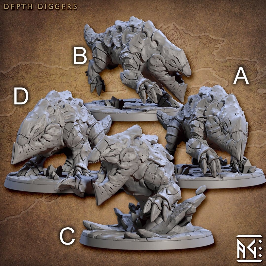 Depth Digger Rider Miniatures | Gnomes of Golemmar | Fantasy | Artisan Guild