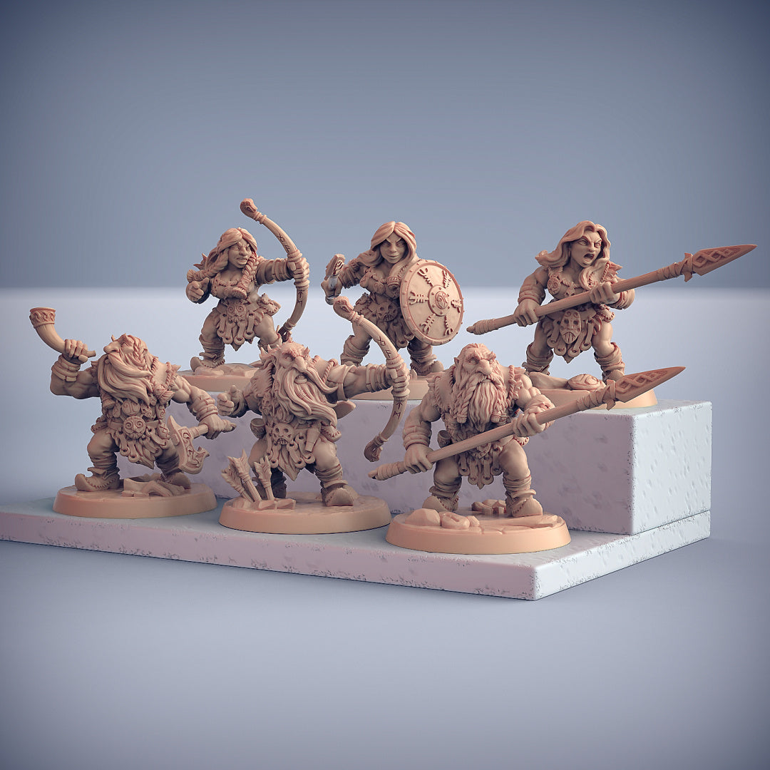 Dwarven Mountaineers of Skutagaard Miniatures (Full Set) | Fantasy D&D Miniature | Artisan Guild