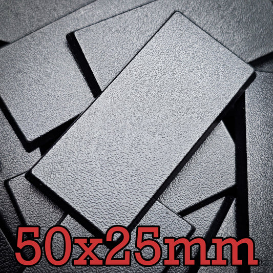50x25mm Rectangular Plain Plastic Bases