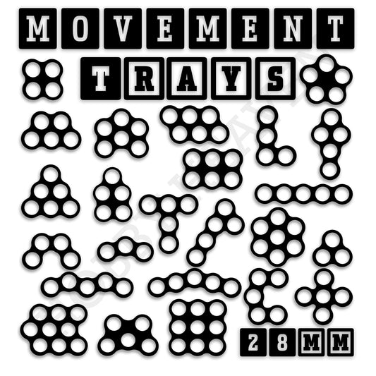 28mm Movement Trays for Tabletop Games | Wargaming | Full Range