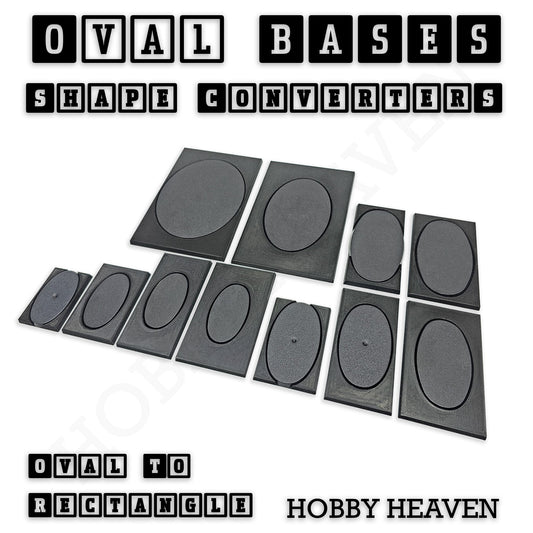Wargaming Oval to Rectangle Base Converters – Tabletop Games | 3D Printed Tabletop Accessories