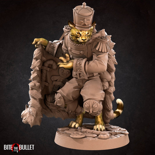 Festive Tabaxi Smuggler | Bullet Town Christmas | Fantasy Miniature | Bite the Bullet