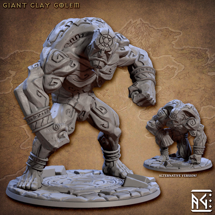 Giant Clay Golem Miniatures | Arcanist Guild | Fantasy D&D Miniature | Artisan Guild