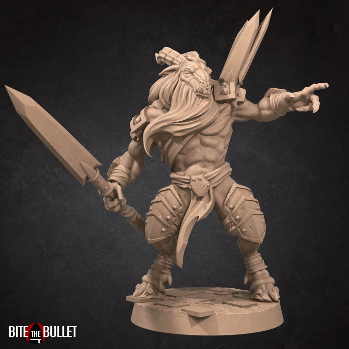 Goatman Spearman A | Bullet Hell Demons | Fantasy Miniature | Bite the Bullet