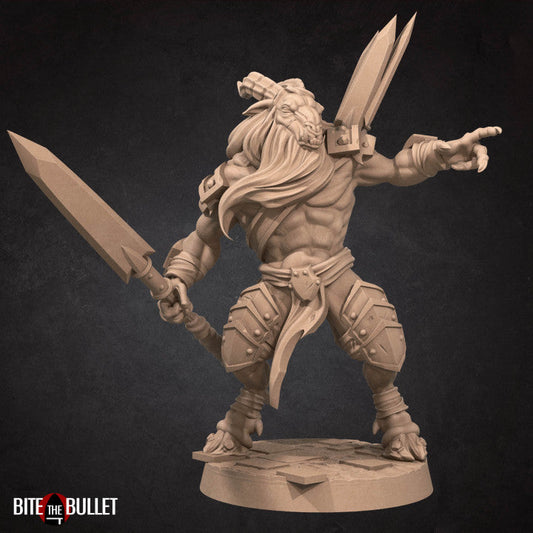 Goatman Spearman A | Bullet Hell Demons | Fantasy Miniature | Bite the Bullet