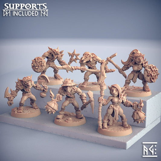 Goblin Troop Miniatures | Sparksoot Goblins | Fantasy D&D Miniature | Artisan Guild