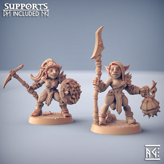 Goblin Twins | Sparksoot Goblins | Fantasy D&D Miniature | Artisan Guild