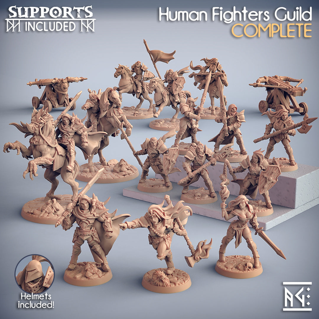 Human Fighters Guild Miniatures (Full Set) | Fantasy D&D Miniature | Artisan Guild