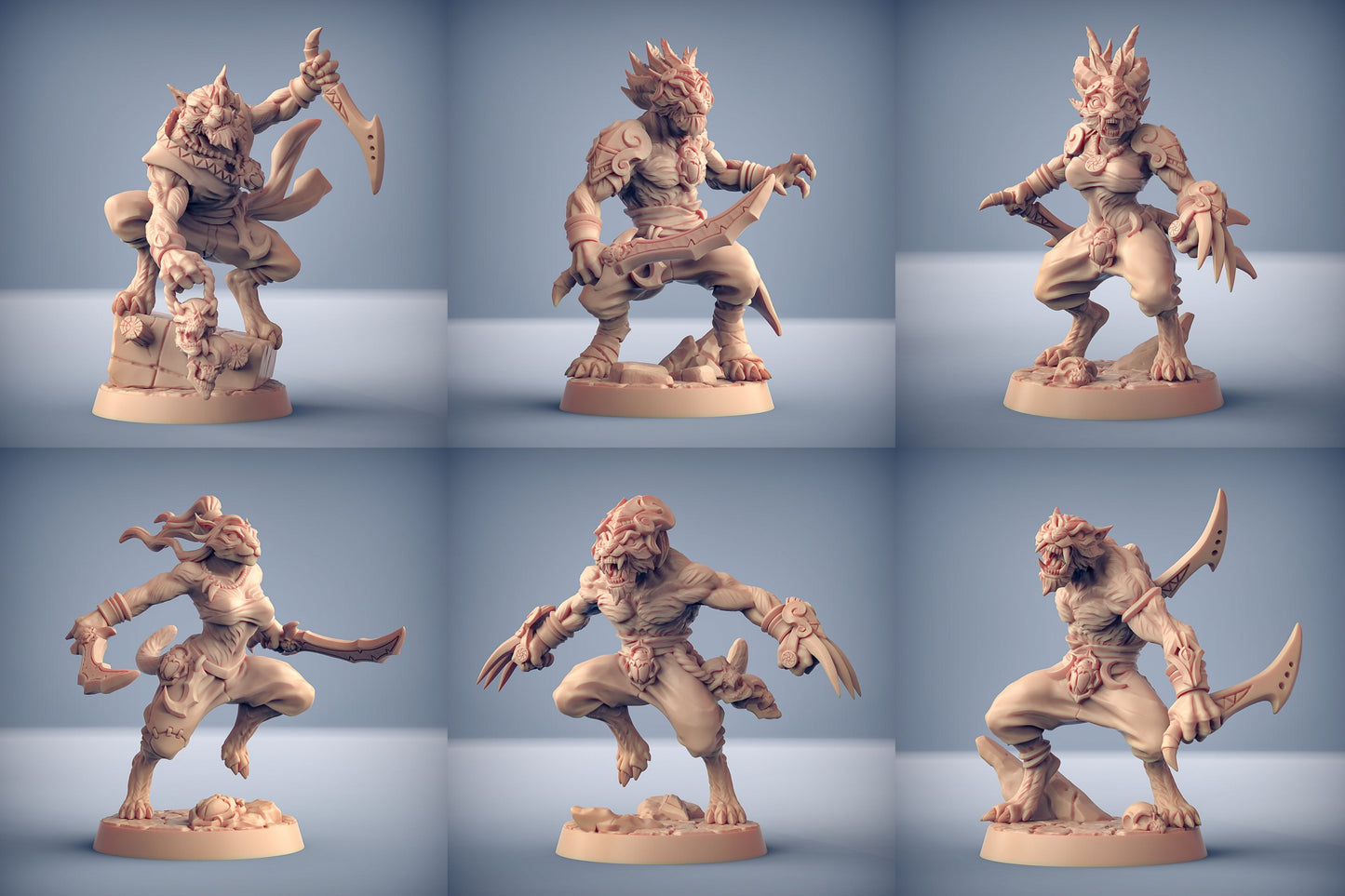 Rakshakin Headhunter Miniatures (Full Set) | Fantasy D&D Miniature | Artisan Guild