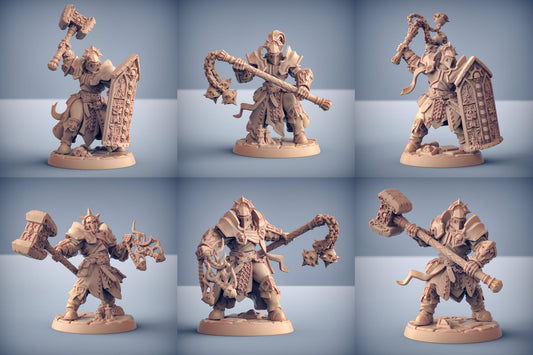Knight Templar w/ Helmet Miniatures | Requiem Brotherhood | Fantasy D&D Miniature | Artisan Guild