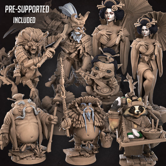 Japanese Bullet Town Miniatures (Full Set) | Fantasy Miniature | Bite the Bullet