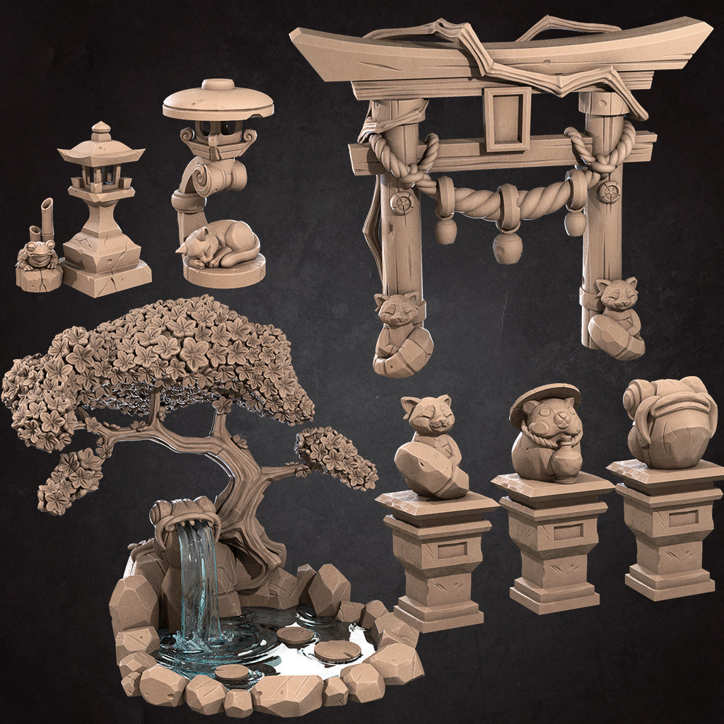 Japanese Garden Miniatures | Japanese Bullet Town | Fantasy Miniature | Bite the Bullet