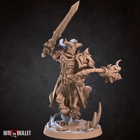Knight w/ Sword & Mace | Centaurs | Fantasy Miniature | Bite the Bullet