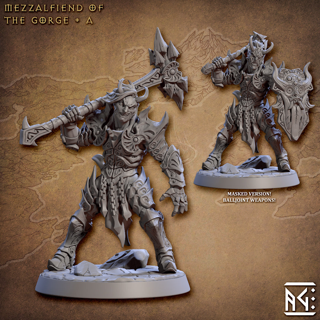Mezzalfiends of the Gorge Miniatures | The Demon King's Spawn | Fantasy D&D Miniature | Artisan Guild