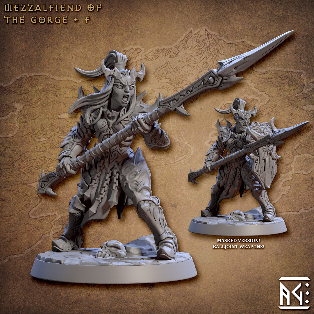 Mezzalfiends of the Gorge Miniatures | The Demon King's Spawn | Fantasy D&D Miniature | Artisan Guild