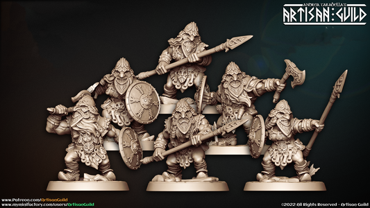 Mountaineer w/ Mask Miniatures | Dwarven Mountaineers of Skutagaard | Fantasy D&D Miniature | Artisan Guild