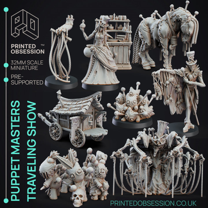 Puppet Masters Travelling Show Miniatures | Fantasy | Printed Obsession