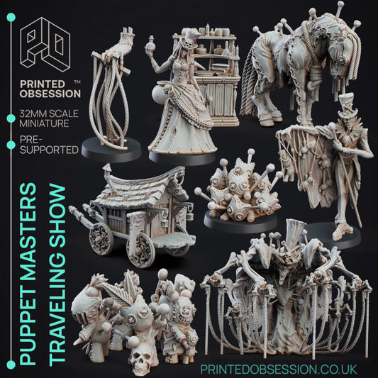 Puppet Masters Travelling Show Miniatures | Fantasy | Printed Obsession