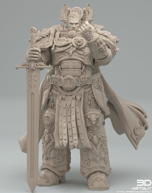 Rogal Dorn, Promarch of the Imperial Fists Legion standing in defiance of Chaos from Warhammer 40000