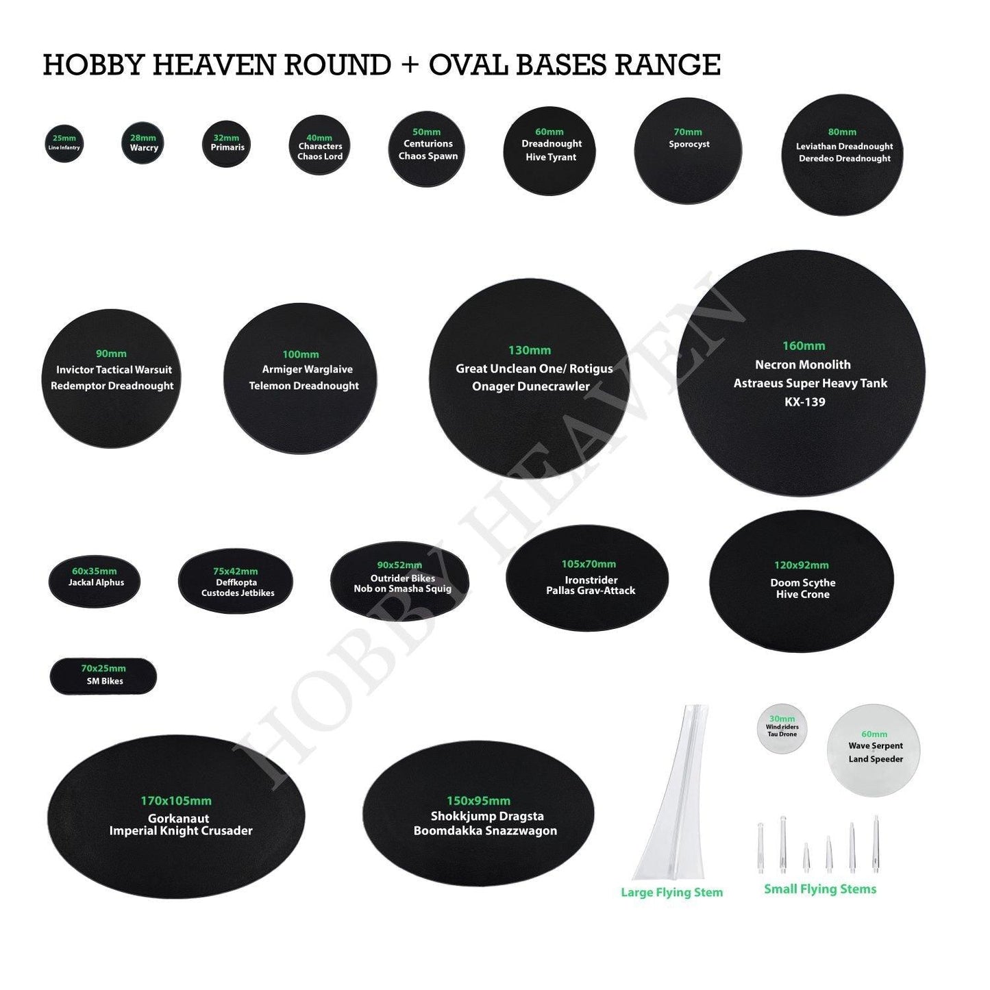 170x105mm Oval Plain Plastic Bases