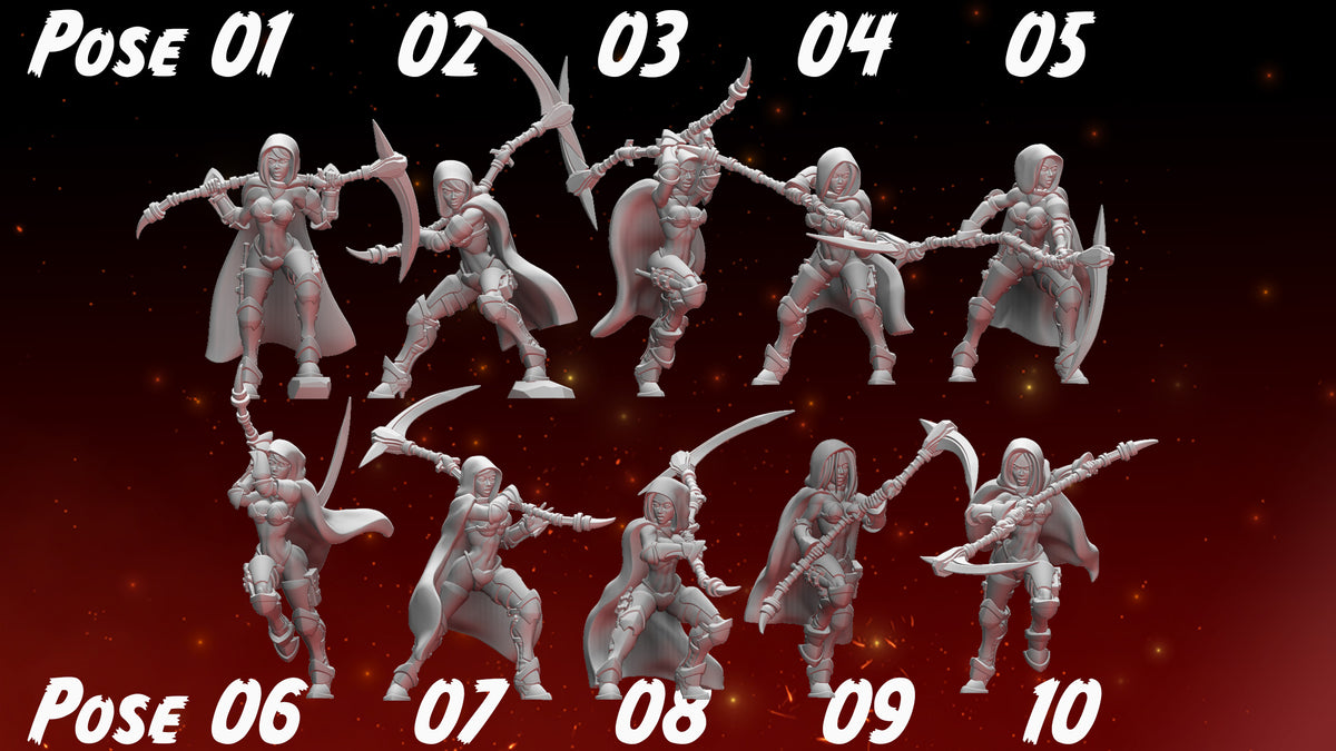 woman female beserkers fantasy warriors with scythes