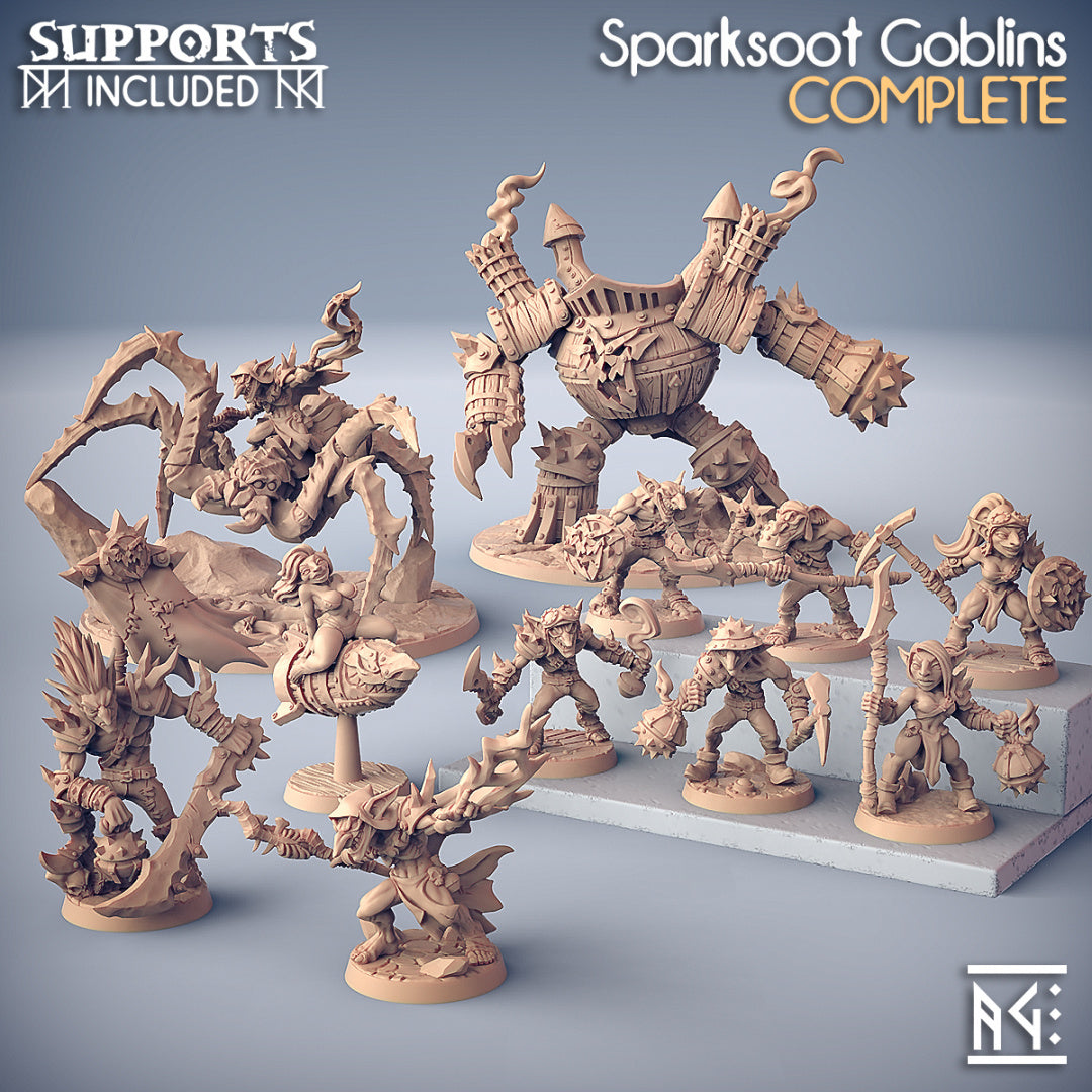 Sparksoot Goblin Miniatures (Full Set) | Fantasy D&D Miniature | Artisan Guild