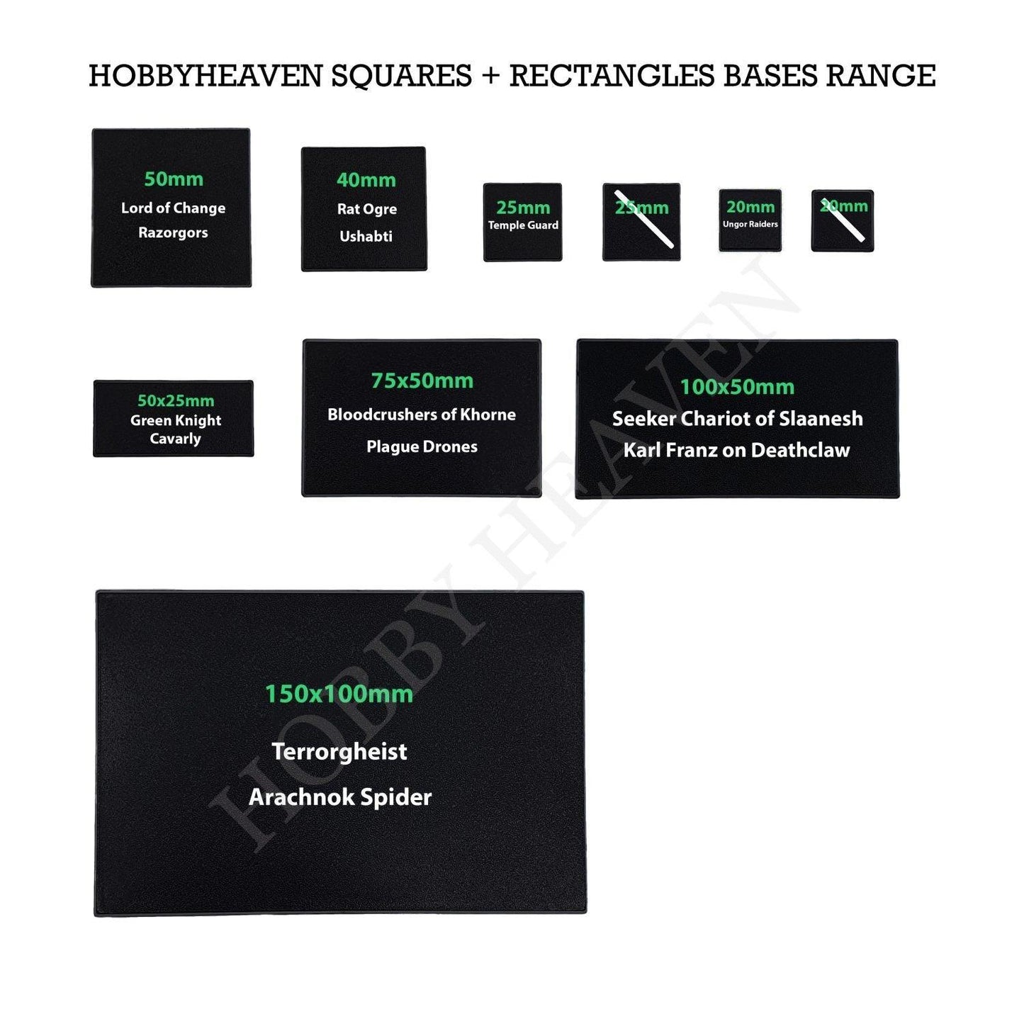 40mm Square Plain Plastic Bases