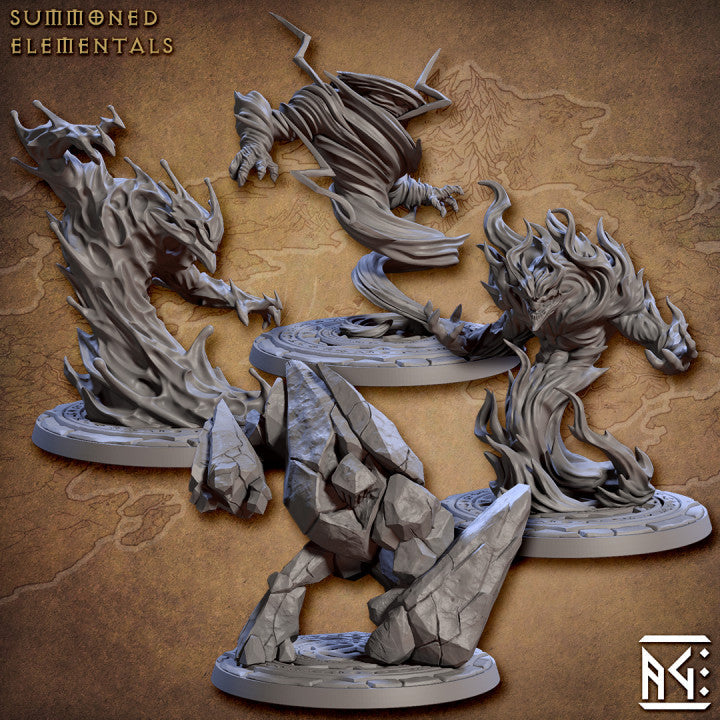 Summoned Elemental Miniatures | Arcanist Guild | Fantasy D&D Miniature | Artisan Guild