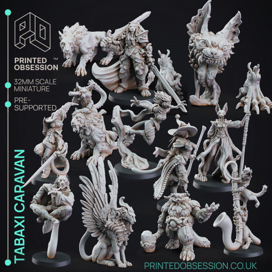 Tabaxi Caravan Miniatures | Fantasy Miniature | Printed Obsession