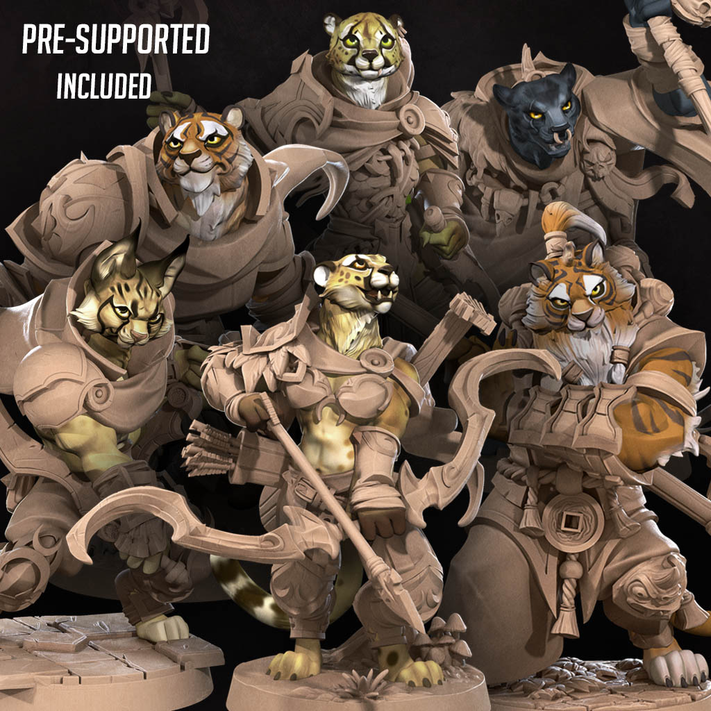 Tabaxi (Full Set) | Fantasy Miniature | Bite the Bullet