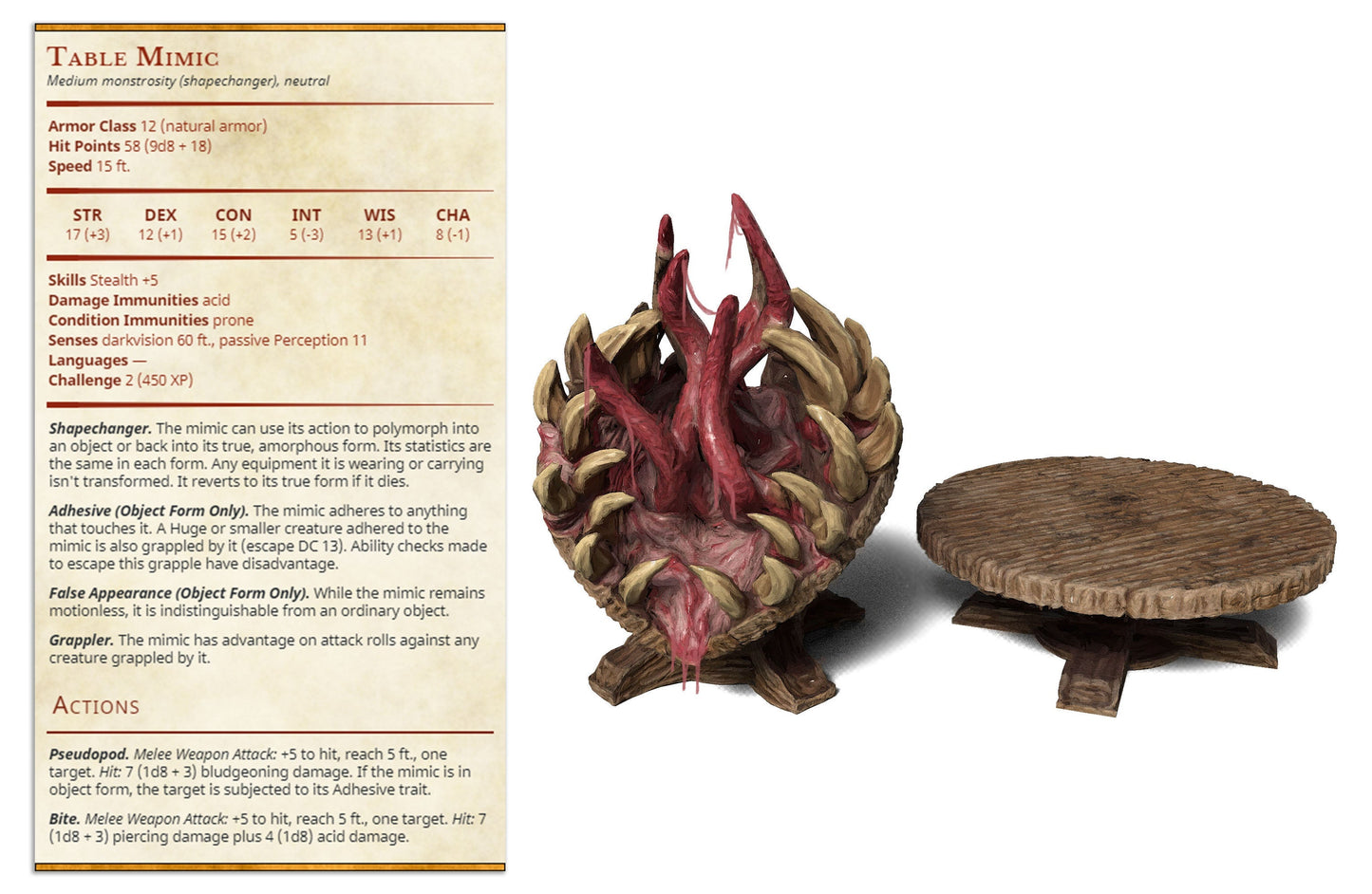 Table Mimic | Ninjas & Mimics | Fantasy Miniature | Printed Obsession