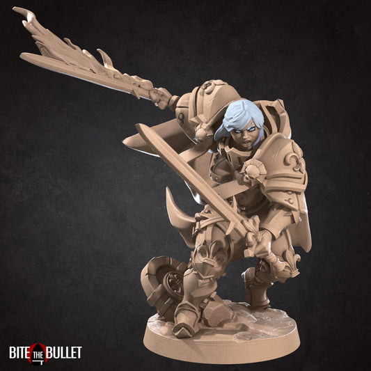 War Sister Crusader (Twin Sword) | Battle Sisters Part 2 | Fantasy Miniature | Bite the Bullet