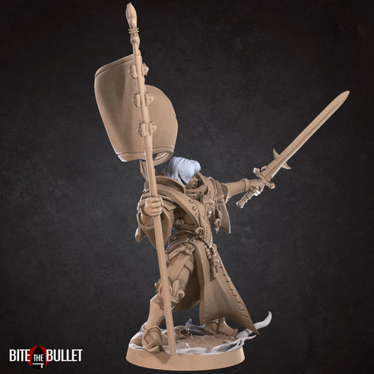 War Sister Squad Leader (Banner & Sword) | Battle Sisters Part 2 | Fantasy Miniature | Bite the Bullet