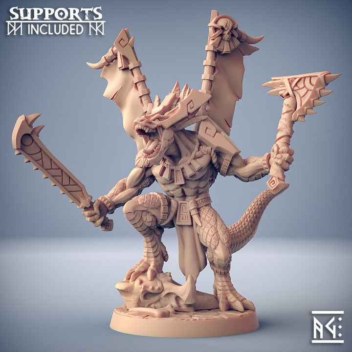Xol'Toa Goldmaw Lizard Prince | Goldmaw Lizards | Fantasy D&D Miniature | Artisan Guild