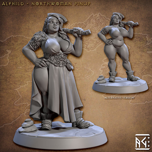 Norse Pin-Up Alfhild | Skutagaard Northmen Saga | Fantasy D&D Miniature | Artisan Guild