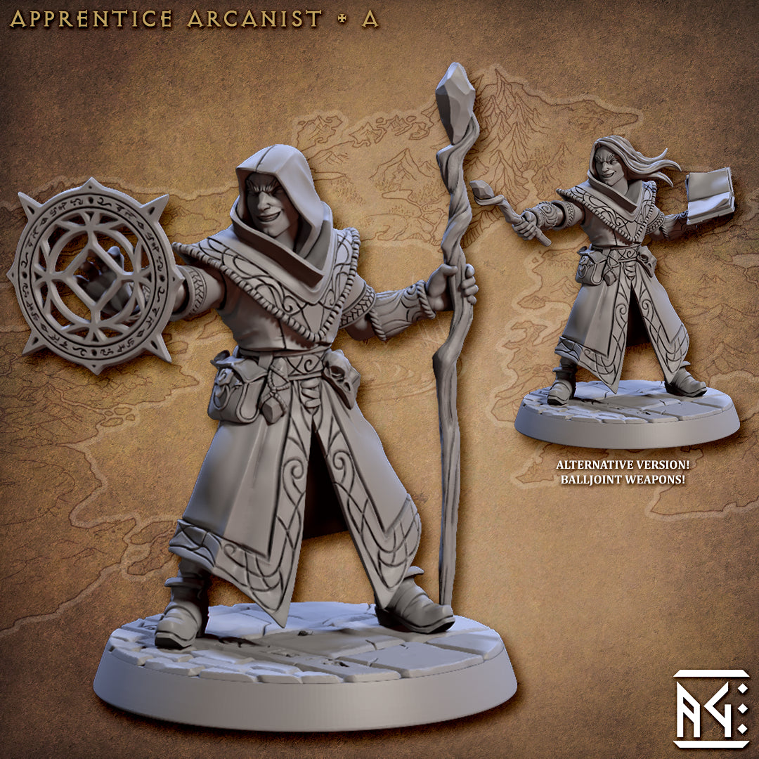 Apprentice Arcanist Miniatures | Arcanist Guild | Fantasy D&D Miniature | Artisan Guild