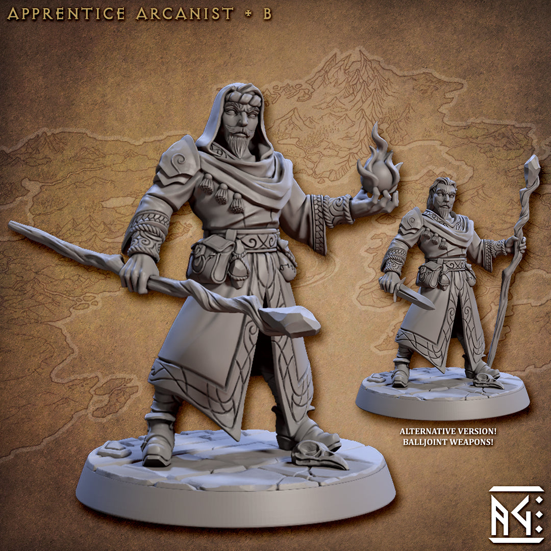 Apprentice Arcanist Miniatures | Arcanist Guild | Fantasy D&D Miniature | Artisan Guild